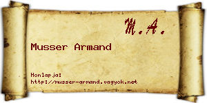 Musser Armand névjegykártya