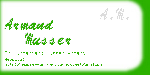 armand musser business card